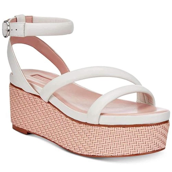 Avec Les Filles Shoes - Avec Les Filles Ava Leather Platform Sandals size 7 white and peach